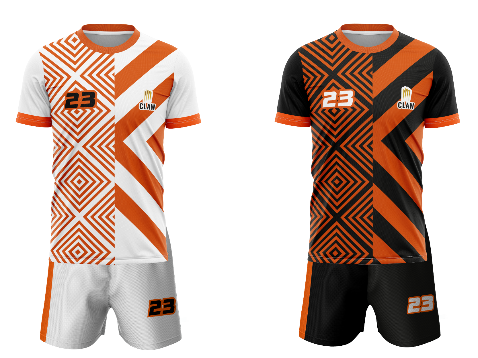Zestawienie koszulek w kolorze biało-pomarańczowym do piłki ręcznej